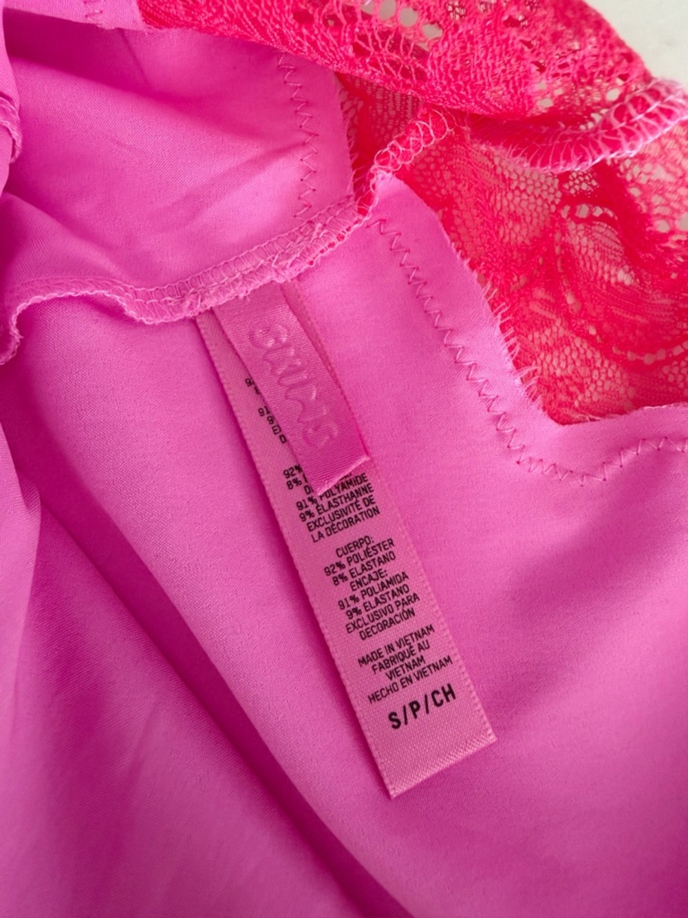 SKIMS Woven Shine Lace Maxi Dress in Neon Orchid Sz S NEW - Picture 5 of 7